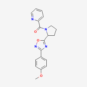 molecular formula C19H18N4O3 B2464998 2-({2-[3-(4-Methoxyphenyl)-1,2,4-oxadiazol-5-yl]pyrrolidin-1-yl}carbonyl)pyridine CAS No. 1798633-99-4