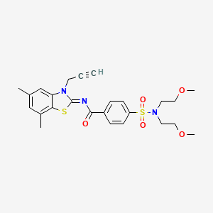 molecular formula C25H29N3O5S2 B2465010 (Z)-4-(N,N-bis(2-methoxyethyl)sulfamoyl)-N-(5,7-dimethyl-3-(prop-2-yn-1-yl)benzo[d]thiazol-2(3H)-ylidene)benzamide CAS No. 868674-91-3