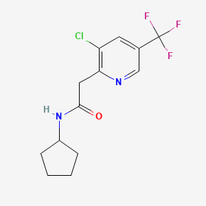 molecular formula C13H14ClF3N2O B2465015 2-[3-氯-5-(三氟甲基)吡啶-2-基]-N-环戊基乙酰胺 CAS No. 383148-53-6