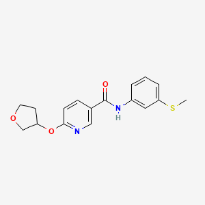 molecular formula C17H18N2O3S B2465016 N-(3-(methylthio)phenyl)-6-((tetrahydrofuran-3-yl)oxy)nicotinamide CAS No. 2034470-10-3