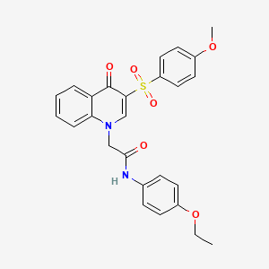 molecular formula C26H24N2O6S B2465017 N-(4-ethoxyphenyl)-2-[3-(4-methoxyphenyl)sulfonyl-4-oxoquinolin-1-yl]acetamide CAS No. 866813-66-3