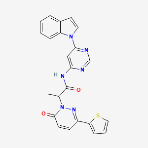 N-(6-(1H-indol-1-yl)pyrimidin-4-yl)-2-(6-oxo-3-(thiophen-2-yl)pyridazin-1(6H)-yl)propanamide