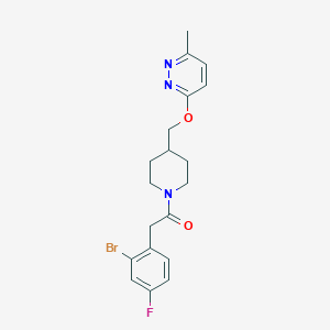 molecular formula C19H21BrFN3O2 B2465026 2-(2-Bromo-4-fluorophenyl)-1-[4-[(6-methylpyridazin-3-yl)oxymethyl]piperidin-1-yl]ethanone CAS No. 2379975-06-9