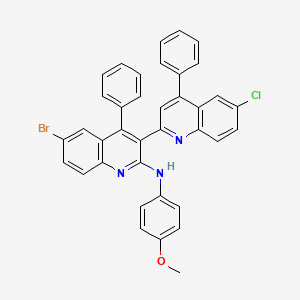 molecular formula C37H25BrClN3O B2465027 6-bromo-3-(6-chloro-4-phenylquinolin-2-yl)-N-(4-methoxyphenyl)-4-phenylquinolin-2-amine CAS No. 392321-80-1