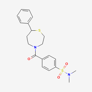 N,N-dimethyl-4-(7-phenyl-1,4-thiazepane-4-carbonyl)benzenesulfonamide