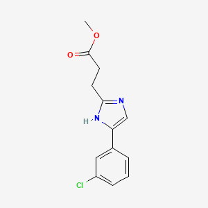 molecular formula C13H13ClN2O2 B2465029 Methyl 3-[5-(3-chlorophenyl)-1H-imidazol-2-yl]propanoate CAS No. 2108555-11-7