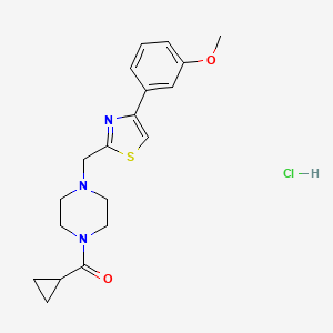 Cyclopropyl(4-((4-(3-methoxyphenyl)thiazol-2-yl)methyl)piperazin-1-yl)methanone hydrochloride