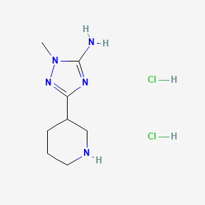 2-Methyl-5-piperidin-3-yl-1,2,4-triazol-3-amine;dihydrochloride