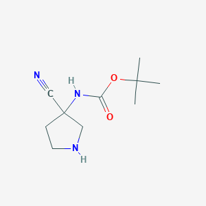 molecular formula C10H17N3O2 B2465042 叔丁基N-(3-氰代吡咯烷-3-基)氨基甲酸酯 CAS No. 1205749-53-6