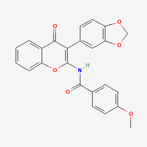 molecular formula C24H17NO6 B2465043 N-[3-(1,3-benzodioxol-5-yl)-4-oxochromen-2-yl]-4-methoxybenzamide CAS No. 900895-64-9