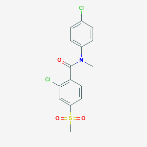 molecular formula C15H13Cl2NO3S B2465048 2-chloro-N-(4-chlorophenyl)-N-methyl-4-(methylsulfonyl)benzenecarboxamide CAS No. 338408-54-1