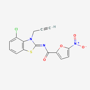 molecular formula C15H8ClN3O4S B2465055 N-(4-chloro-3-prop-2-ynyl-1,3-benzothiazol-2-ylidene)-5-nitrofuran-2-carboxamide CAS No. 868377-80-4