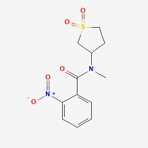 molecular formula C12H14N2O5S B2465057 N-(1,1-dioxidotetrahydrothiophen-3-yl)-N-methyl-2-nitrobenzamide CAS No. 896021-23-1