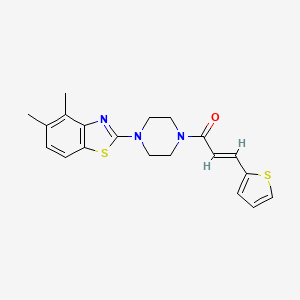 molecular formula C20H21N3OS2 B2465059 4,5-dimethyl-2-{4-[(2E)-3-(2-thienyl)prop-2-enoyl]piperazin-1-yl}-1,3-benzothiazole CAS No. 886913-71-9