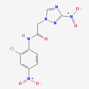 molecular formula C10H7ClN6O5 B2465060 N-(2-chloro-4-nitrophenyl)-2-(3-nitro-1H-1,2,4-triazol-1-yl)acetamide CAS No. 314048-54-9