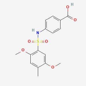 molecular formula C16H17NO6S B2465062 4-(2,5-Dimethoxy-4-methylbenzenesulfonamido)benzoic acid CAS No. 1018127-76-8