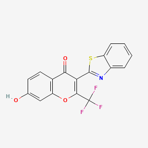 molecular formula C17H8F3NO3S B2465065 3-(1,3-苯并噻唑-2-基)-7-羟基-2-(三氟甲基)-4H-色烯-4-酮 CAS No. 296244-35-4