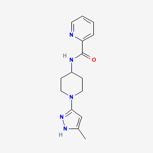 molecular formula C15H19N5O B2465067 N-(1-(5-methyl-1H-pyrazol-3-yl)piperidin-4-yl)picolinamide CAS No. 2034204-28-7