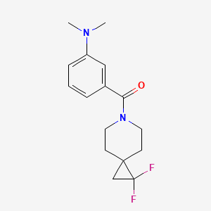 molecular formula C16H20F2N2O B2465077 (1,1-Difluoro-6-azaspiro[2.5]octan-6-yl)(3-(dimethylamino)phenyl)methanone CAS No. 2189497-93-4
