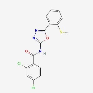 molecular formula C16H11Cl2N3O2S B2465093 2,4-dichloro-N-[5-(2-methylsulfanylphenyl)-1,3,4-oxadiazol-2-yl]benzamide CAS No. 898410-68-9