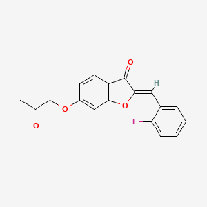 molecular formula C18H13FO4 B2465096 (Z)-2-(2-fluorobenzylidene)-6-(2-oxopropoxy)benzofuran-3(2H)-one CAS No. 1814881-94-1