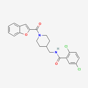molecular formula C22H20Cl2N2O3 B2465110 N-((1-(benzofuran-2-carbonyl)piperidin-4-yl)methyl)-2,5-dichlorobenzamide CAS No. 1235079-97-6