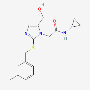 N-cyclopropyl-2-(5-(hydroxymethyl)-2-((3-methylbenzyl)thio)-1H-imidazol-1-yl)acetamide