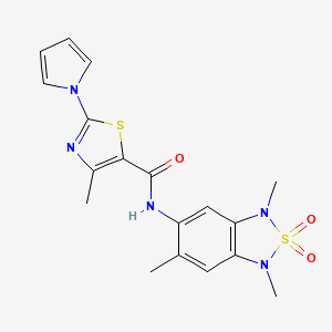 4-methyl-2-(1H-pyrrol-1-yl)-N-(1,3,6-trimethyl-2,2-dioxido-1,3-dihydrobenzo[c][1,2,5]thiadiazol-5-yl)thiazole-5-carboxamide