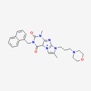molecular formula C27H30N6O3 B2465117 1,7-dimethyl-8-[3-(morpholin-4-yl)propyl]-3-[(naphthalen-1-yl)methyl]-1H,2H,3H,4H,8H-imidazo[1,2-g]purine-2,4-dione CAS No. 923479-32-7