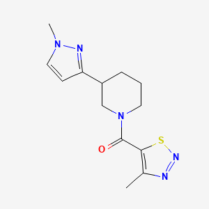 molecular formula C13H17N5OS B2465119 (4-methyl-1,2,3-thiadiazol-5-yl)(3-(1-methyl-1H-pyrazol-3-yl)piperidin-1-yl)methanone CAS No. 2034461-03-3