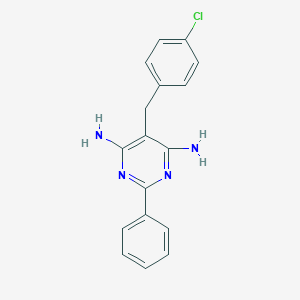 molecular formula C17H15ClN4 B246512 5-(4-Chlorobenzyl)-2-phenyl-4,6-pyrimidinediamine 