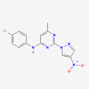 N-(4-chlorophenyl)-6-methyl-2-(4-nitro-1H-pyrazol-1-yl)pyrimidin-4-amine