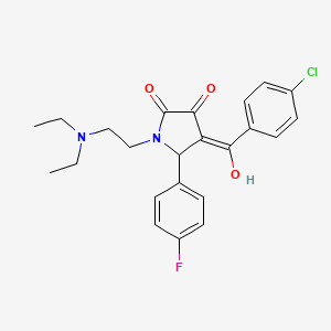 molecular formula C23H24ClFN2O3 B2465128 4-(4-chlorobenzoyl)-1-(2-(diethylamino)ethyl)-5-(4-fluorophenyl)-3-hydroxy-1H-pyrrol-2(5H)-one CAS No. 296881-86-2