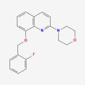 molecular formula C20H19FN2O2 B2465131 4-(8-((2-Fluorobenzyl)oxy)quinolin-2-yl)morpholine CAS No. 941909-80-4