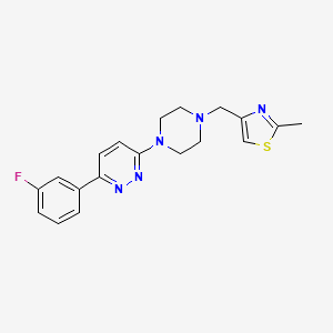 4-[[4-[6-(3-Fluorophenyl)pyridazin-3-yl]piperazin-1-yl]methyl]-2-methyl-1,3-thiazole