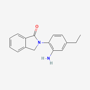 molecular formula C16H16N2O B2465136 2-(2-amino-4-ethylphenyl)-2,3-dihydro-1H-isoindol-1-one CAS No. 2061085-53-6