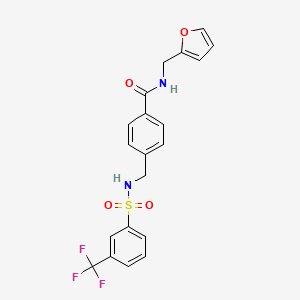 N-(furan-2-ylmethyl)-4-[[[3-(trifluoromethyl)phenyl]sulfonylamino]methyl]benzamide