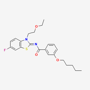 (Z)-N-(3-(2-ethoxyethyl)-6-fluorobenzo[d]thiazol-2(3H)-ylidene)-3-(pentyloxy)benzamide