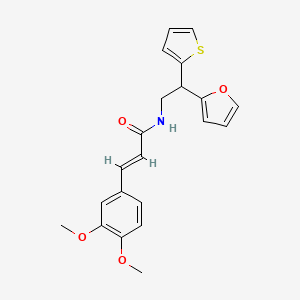 molecular formula C21H21NO4S B2465143 (2E)-3-(3,4-dimethoxyphenyl)-N-[2-(furan-2-yl)-2-(thiophen-2-yl)ethyl]prop-2-enamide CAS No. 2097940-59-3