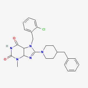 molecular formula C25H26ClN5O2 B2465144 8-(4-benzylpiperidin-1-yl)-7-[(2-chlorophenyl)methyl]-3-methyl-2,3,6,7-tetrahydro-1H-purine-2,6-dione CAS No. 672934-21-3