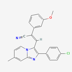 (Z)-3-[2-(4-chlorophenyl)-7-methylimidazo[1,2-a]pyridin-3-yl]-2-(3-methoxyphenyl)-2-propenenitrile