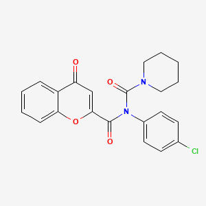 molecular formula C22H19ClN2O4 B2465147 N-(4-chlorophenyl)-N-(4-oxo-4H-chromene-2-carbonyl)piperidine-1-carboxamide CAS No. 899951-25-8