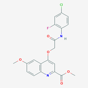molecular formula C20H16ClFN2O5 B2465151 4-[5-(叔丁基氨基)-6-(2-甲基苯基)咪唑并[2,1-b][1,3,4]噻二唑-2-基]-N-丙基哌嗪-1-甲酰胺 CAS No. 1358329-21-1