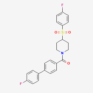 molecular formula C24H21F2NO3S B2465152 (4'-Fluoro-[1,1'-biphenyl]-4-yl)(4-((4-fluorophenyl)sulfonyl)piperidin-1-yl)methanone CAS No. 1448079-51-3
