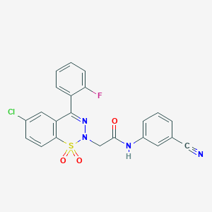 2-[6-chloro-4-(2-fluorophenyl)-1,1-dioxido-2H-1,2,3-benzothiadiazin-2-yl]-N-(3-cyanophenyl)acetamide