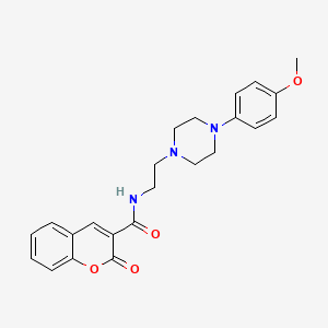 molecular formula C23H25N3O4 B2465157 N-[2-[4-(4-Methoxyphenyl)piperazino]ethyl]-2-oxo-2H-1-benzopyran-3-carboxamide CAS No. 440117-73-7