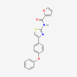molecular formula C20H14N2O3S B2465159 N-[4-(4-苯氧基苯基)-1,3-噻唑-2-基]呋喃-2-甲酰胺 CAS No. 313274-63-4