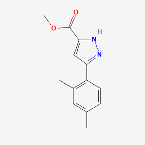 molecular formula C13H14N2O2 B2465161 3-(2,4-二甲基苯基)-1H-吡唑-5-甲酸甲酯 CAS No. 1197630-93-5