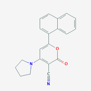 molecular formula C20H16N2O2 B246517 6-(1-naphthyl)-2-oxo-4-(1-pyrrolidinyl)-2H-pyran-3-carbonitrile 