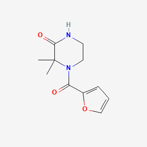 molecular formula C11H14N2O3 B2465171 4-(Furan-2-carbonyl)-3,3-dimethylpiperazin-2-one CAS No. 941994-59-8